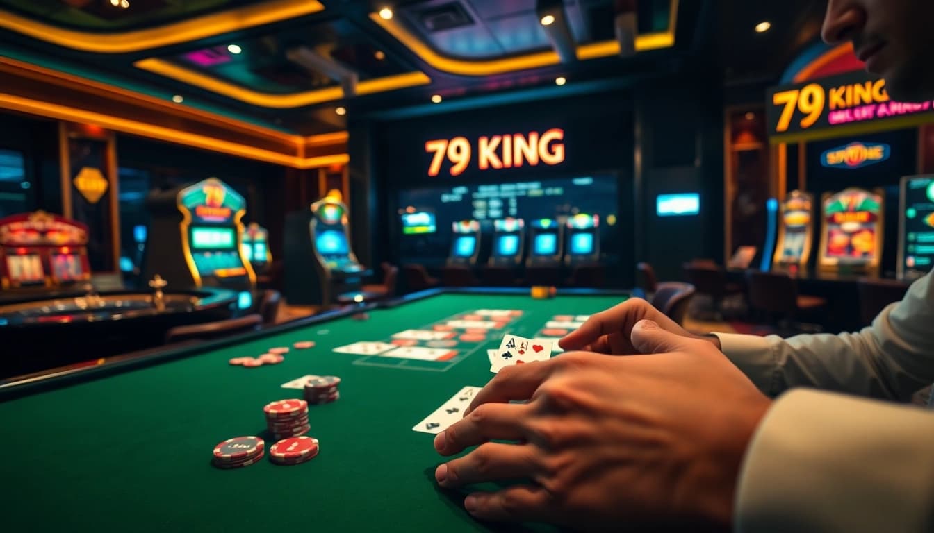 79king branded casino scene with table bets, chips, and roulette for high-stakes players