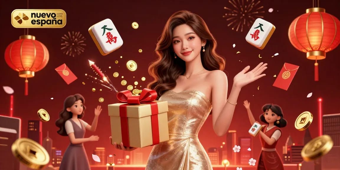 Nuevos casinos online España feature vibrant 3D casino illustration with festive elements and golden coins.