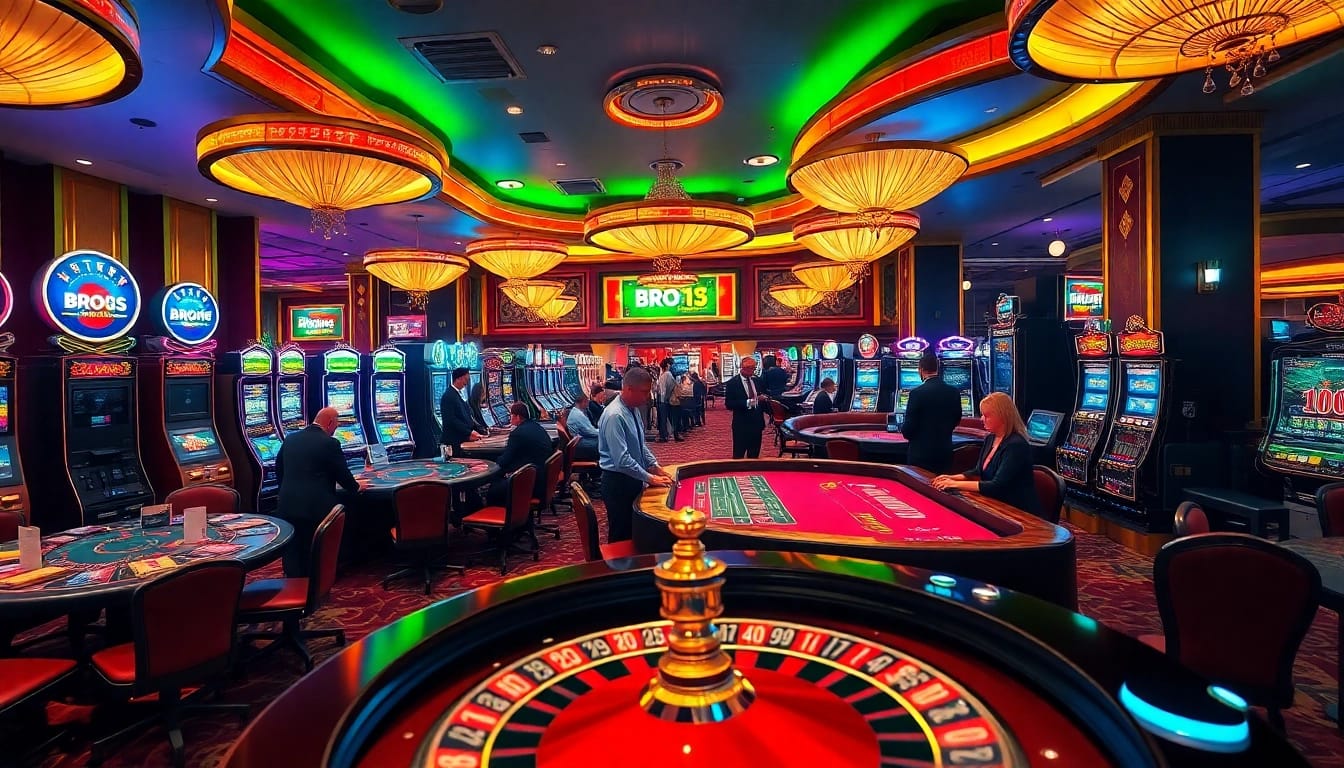 bro138 players enjoying high-stakes games amidst a luxurious casino setting