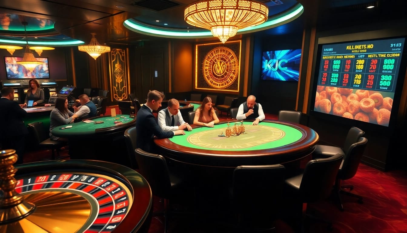 KJC gaming table experience with players strategizing high-stakes poker.