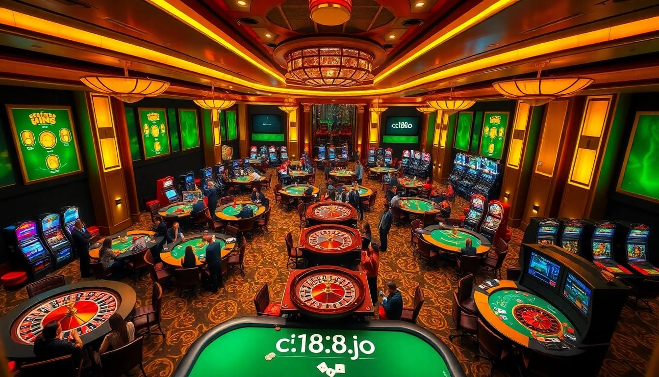 C168.io players celebrating wins at a luxurious casino with vibrant gaming activities.