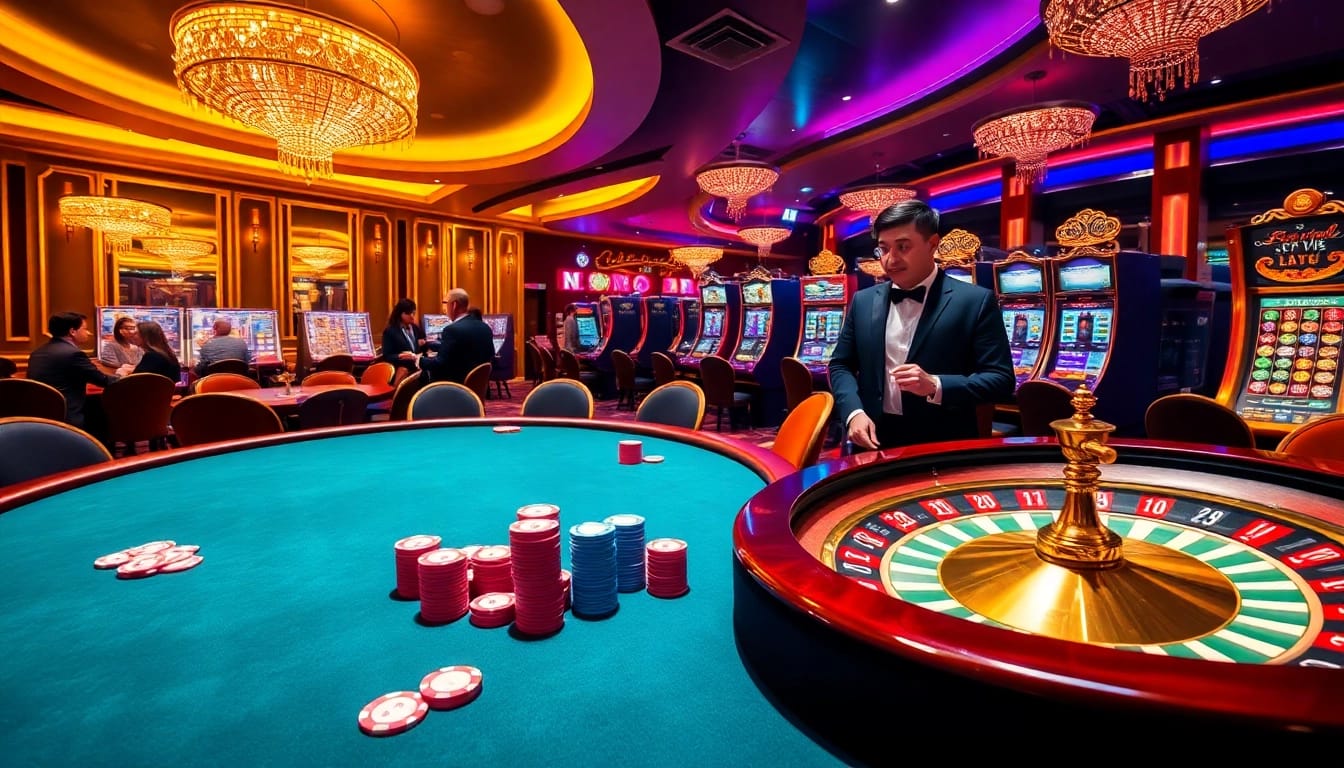 MM88 casino scene featuring vibrant poker gameplay with luxurious chips and cards.