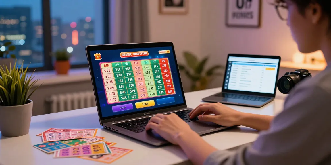Engaging online Togel gameplay scene with vibrant interface and cozy home office.
