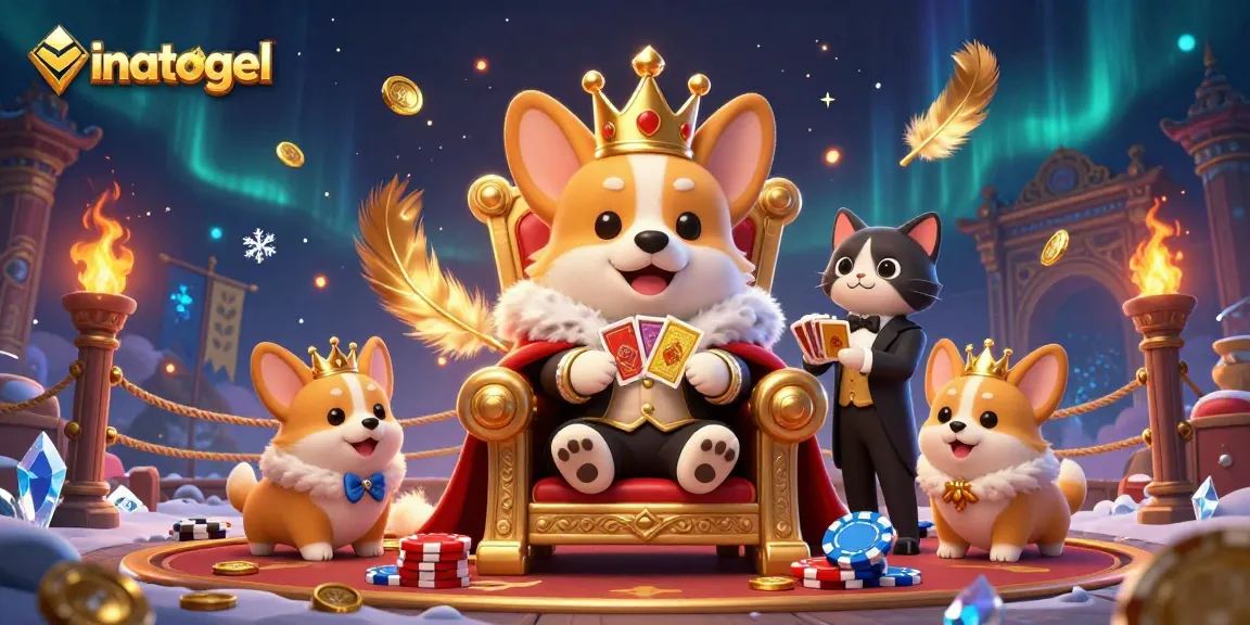 Menangkan permainan di inatogel dengan ilustrasi kasual dan ceria menghadirkan corgi kerajaan dan kartu emas.