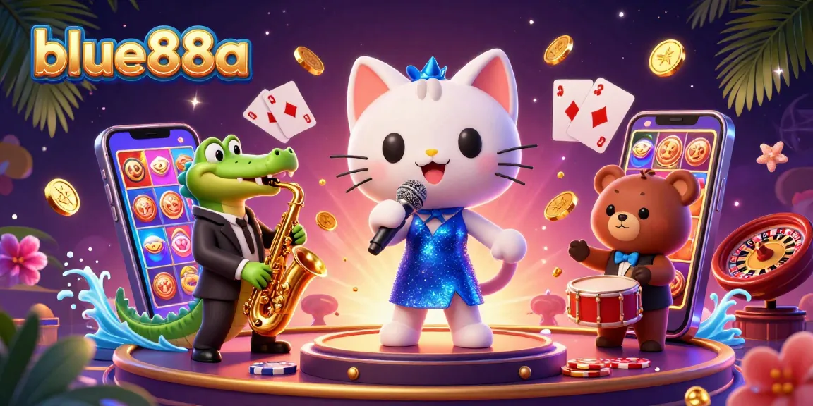 Experience the excitement of blue88a with vibrant gaming characters and interactive casino elements.