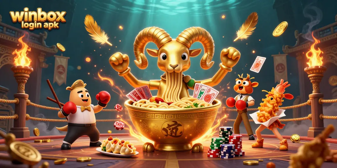 Engage with winbox login apk in a vibrant 3D casino scene featuring unique characters and elements.