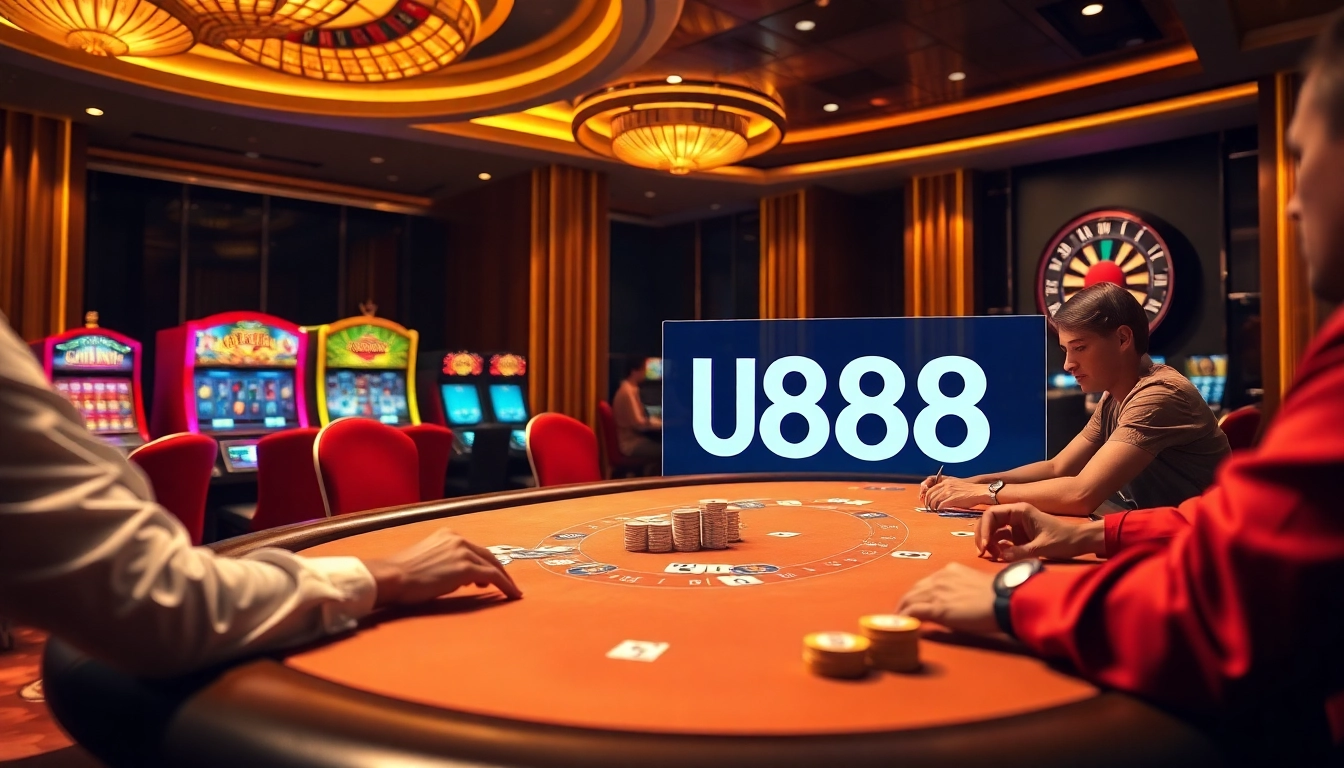 Experience thrilling poker action at U888 casino with intense gameplay and rich casino ambiance.