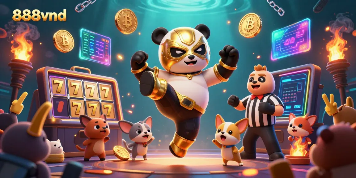Experience the thrill of 888vnd as a wrestling panda kicks off an exciting casino match!