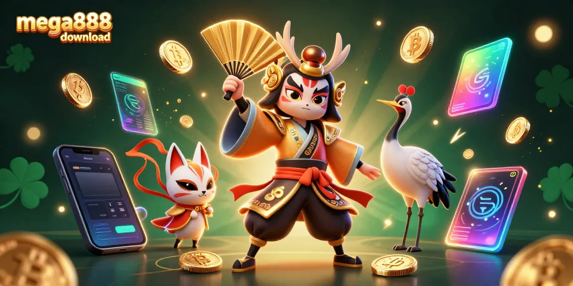 Experience mega888 download in an enchanting 3D casino world filled with vibrant characters and crypto elements.