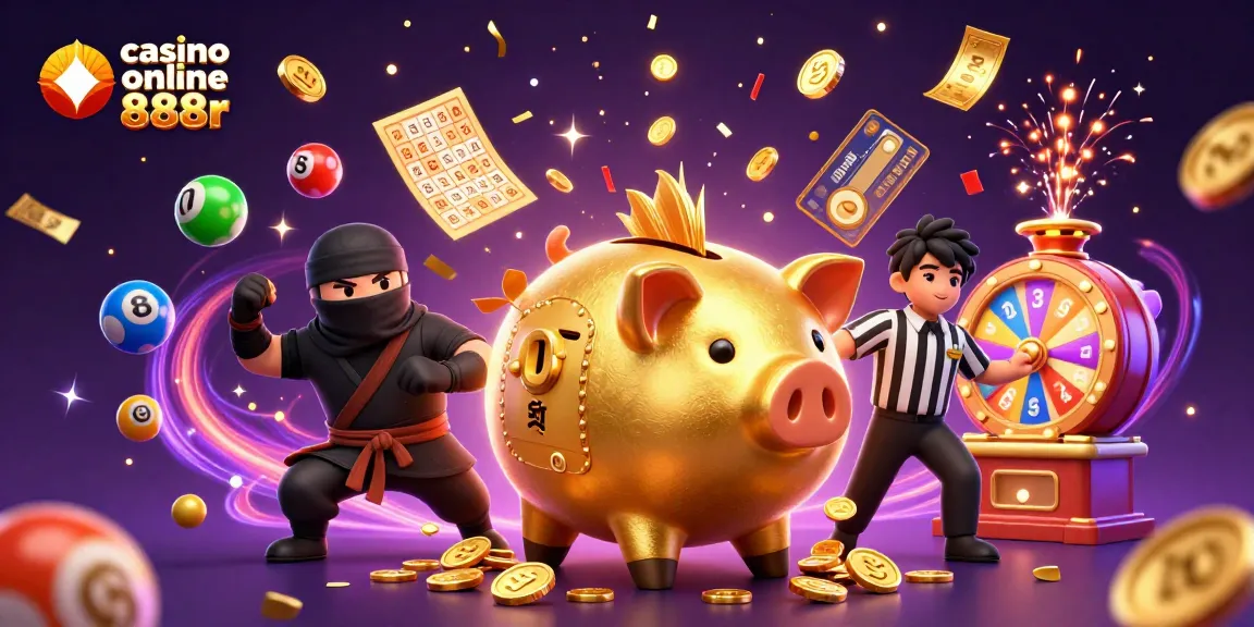 Engage with casino online 888r as colorful lottery elements join dynamic gaming characters in a festive scene.