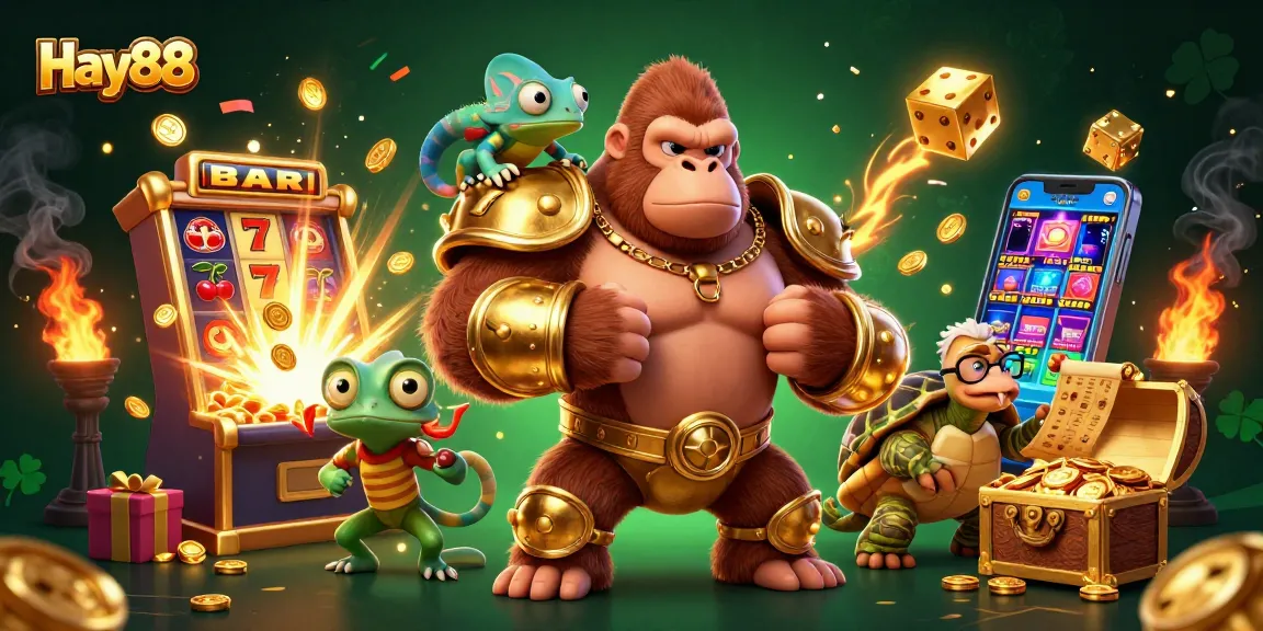 Experience thrilling wins with Hay88's fun-filled gaming adventure featuring lively characters and jackpot elements.
