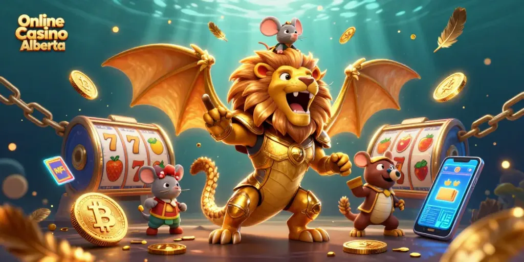 Experience thrilling jackpots at Online Casino Alberta with vibrant gameplay elements and unique characters.