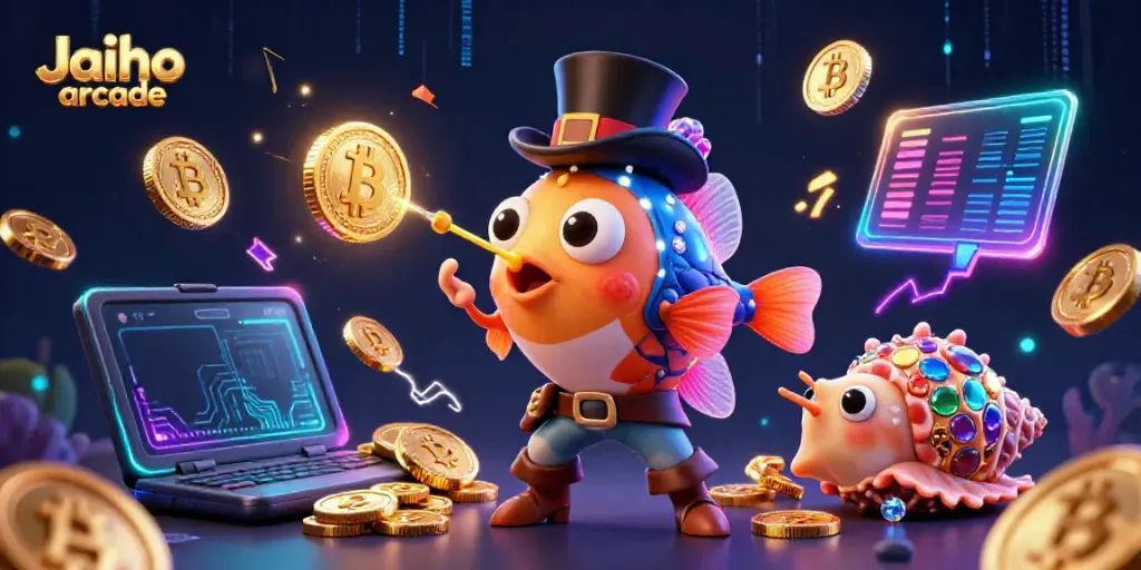 Engage with Jaiho arcade's vibrant games featuring unique characters and crypto elements.