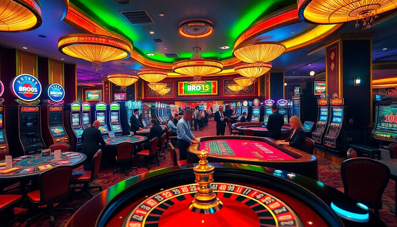 bro138 players enjoying high-stakes games amidst a luxurious casino setting