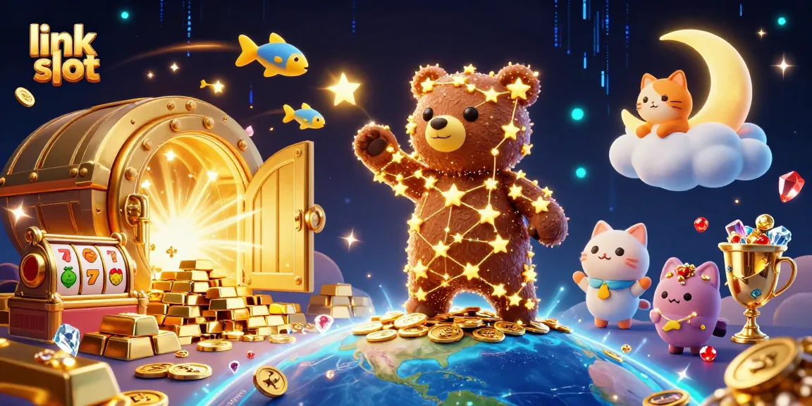 Putaran slot dari link slot yang memukau dengan karakter beruang bintang, penuh koin emas dan harta karun menggoda.
