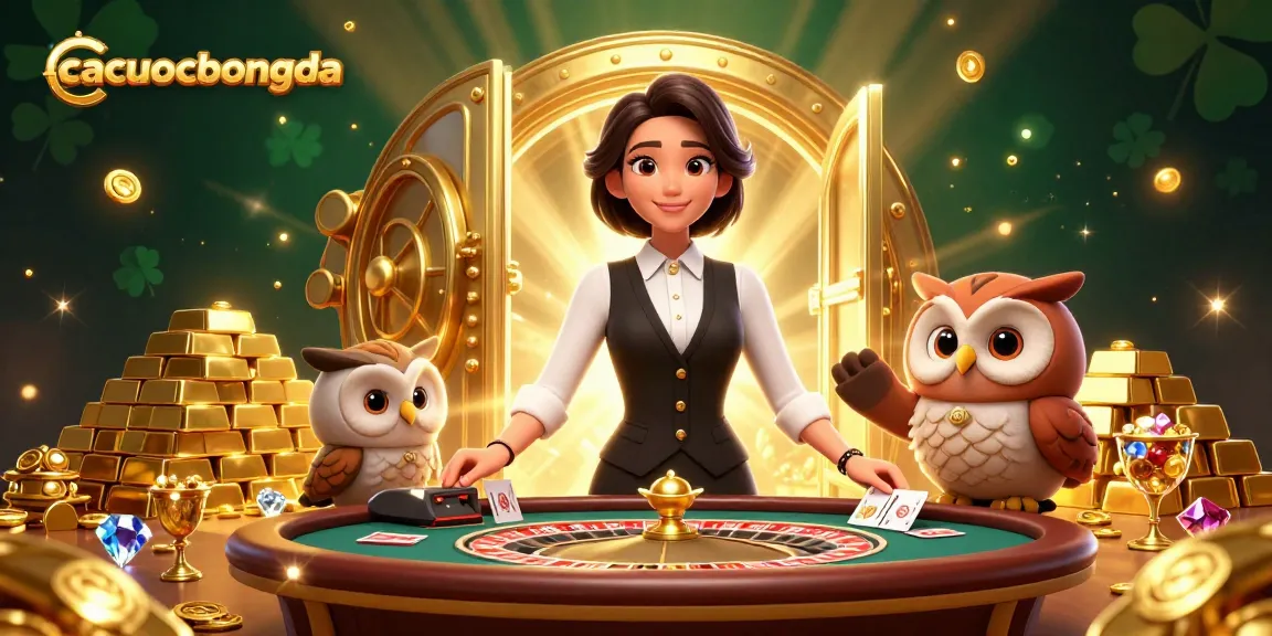 Experience thrilling excitement with cacuocbongda, featuring dynamic dealers and stunning casino elements.