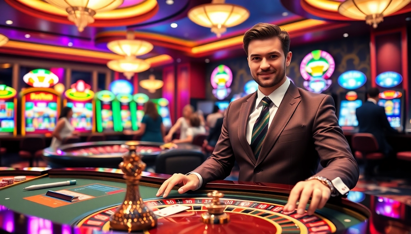 Engaged players at a luxurious roulette table celebrating wins inspired by https://mk8th.net/ online gambling experiences.
