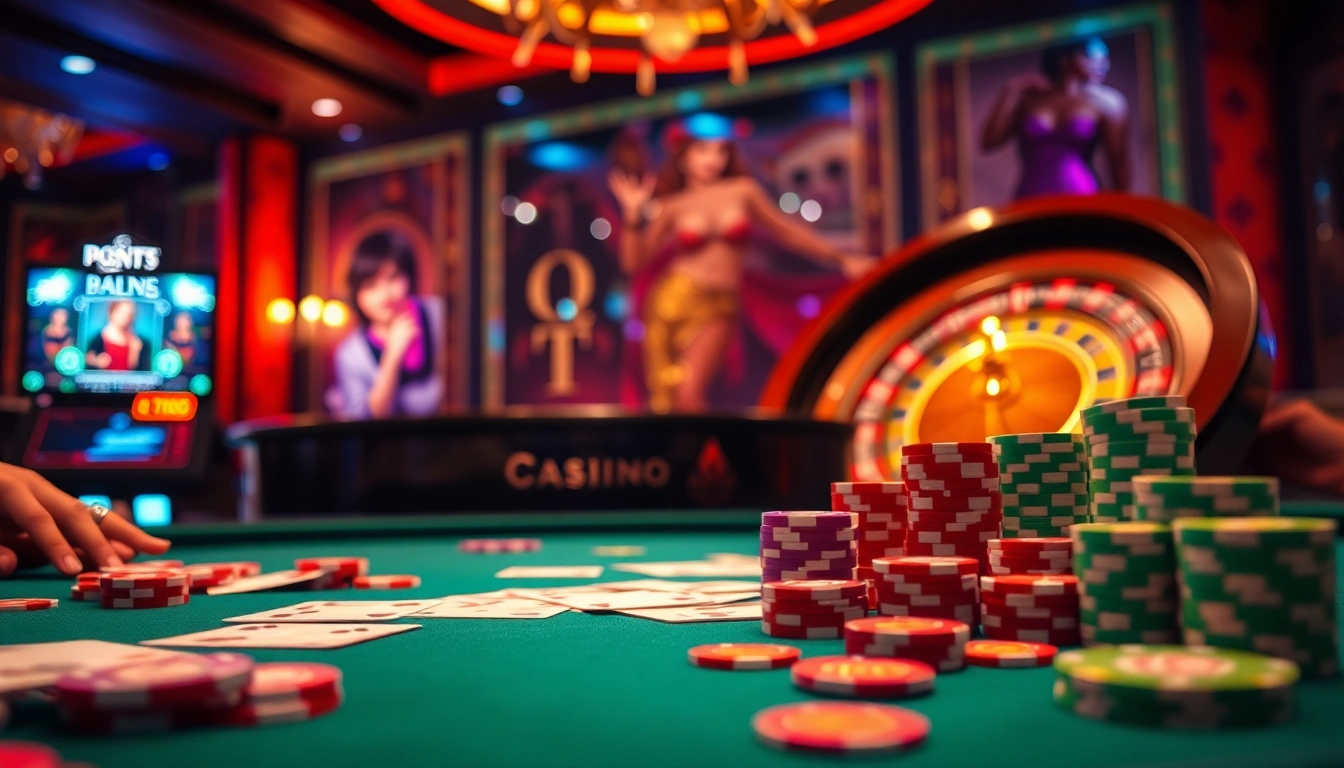 Experience the excitement of a sex game-themed slot machine in a glamorous casino environment.