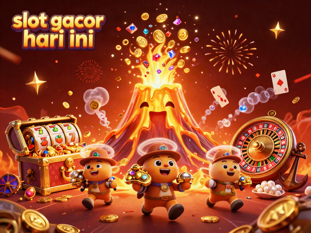 Gambarkan slot gacor hari ini dengan pemandangan kasino penuh harta, meningkatkan suasana bermain.