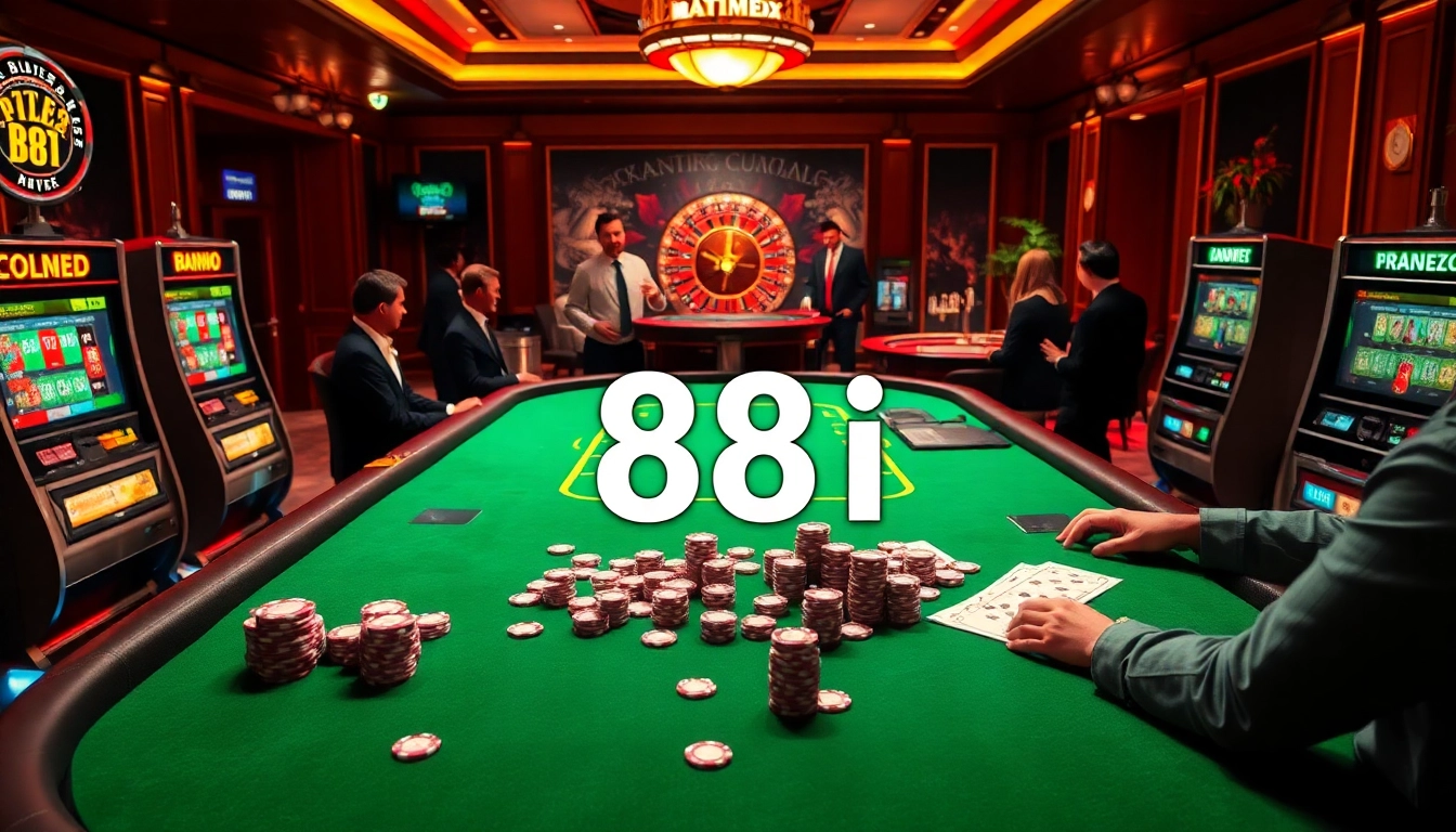 Players enjoying an exhilarating game at the 88i casino table surrounded by vibrant elements.