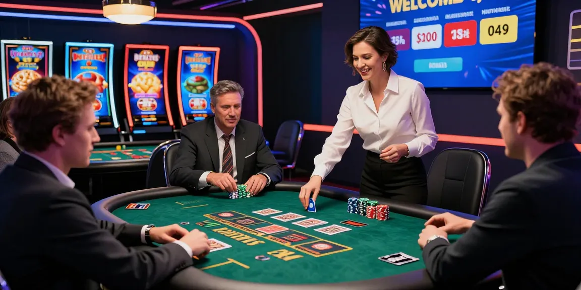Players enjoying games at credit card casinos with live dealers and vibrant atmosphere