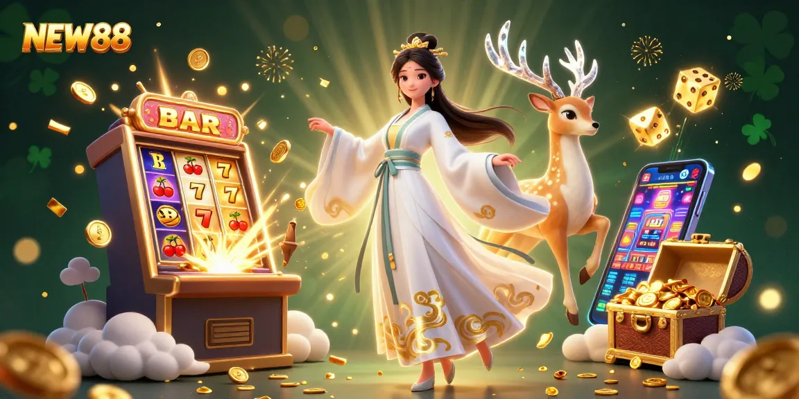 Experience the vibrant excitement of NEW88 casino with stunning visuals and jackpot chances!