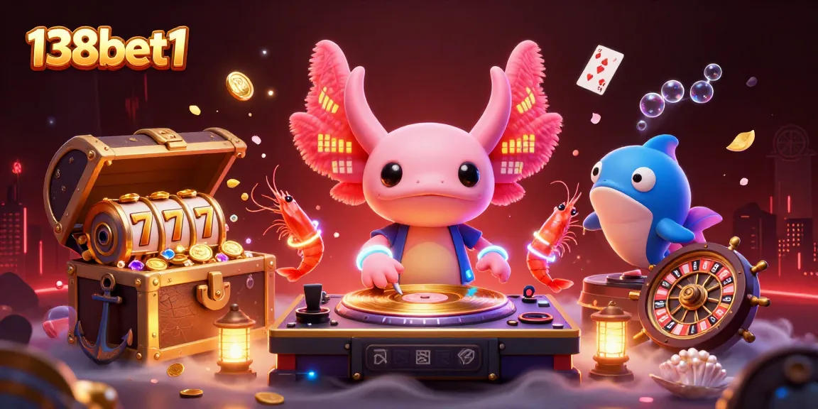 Spin the reels and win with exciting games at 138bet1, featuring vibrant 3D characters and casino elements.