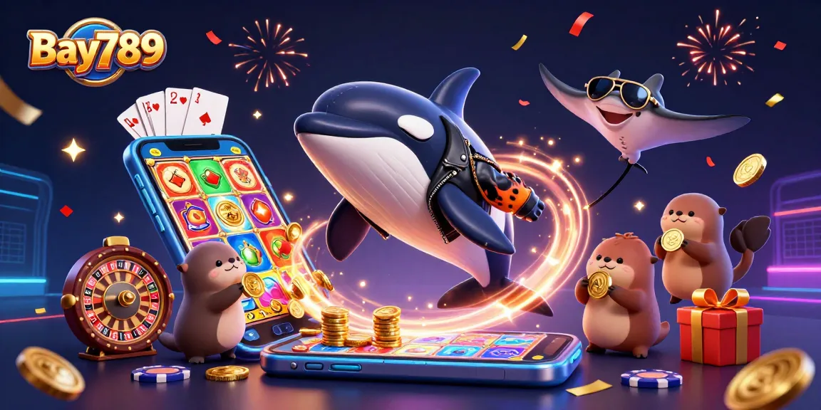 Engage in thrilling experiences at Bay789 with an illustrated scene featuring fun sea characters and exciting gaming elements.