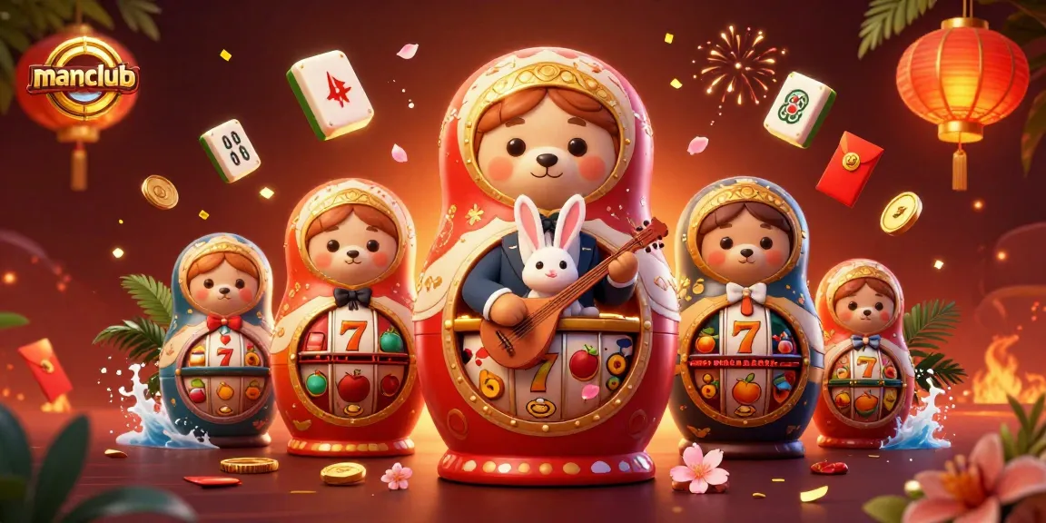 Experience thrilling gameplay at manclub with vibrant 3D casino elements and celebratory graphics.
