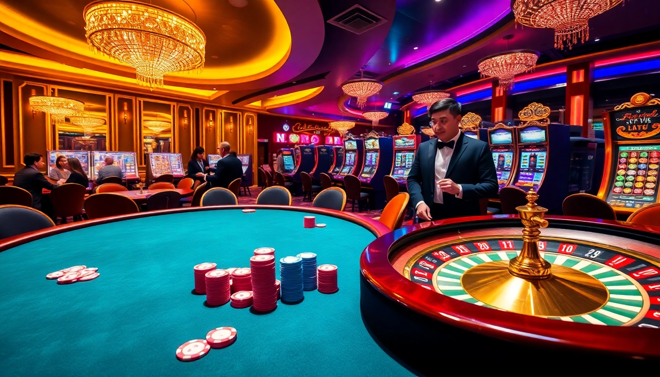 MM88 casino scene featuring vibrant poker gameplay with luxurious chips and cards.