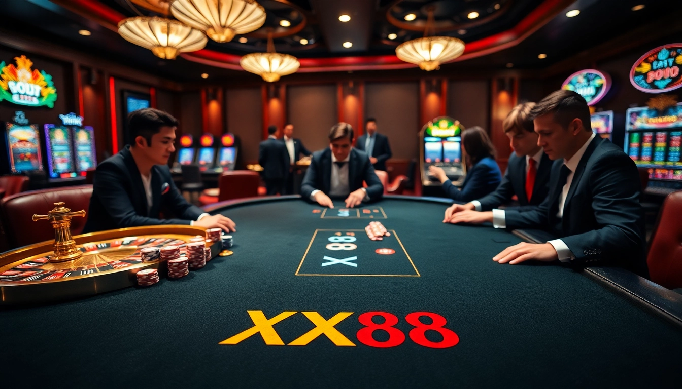 Experience the thrill of winning at XX88 casino with vibrant gaming action and luxury ambiance.