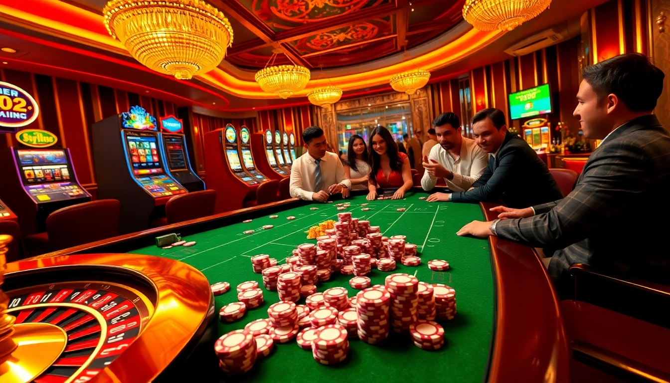Experience the thrill of gambling at 79king with players enjoying a luxurious casino atmosphere.