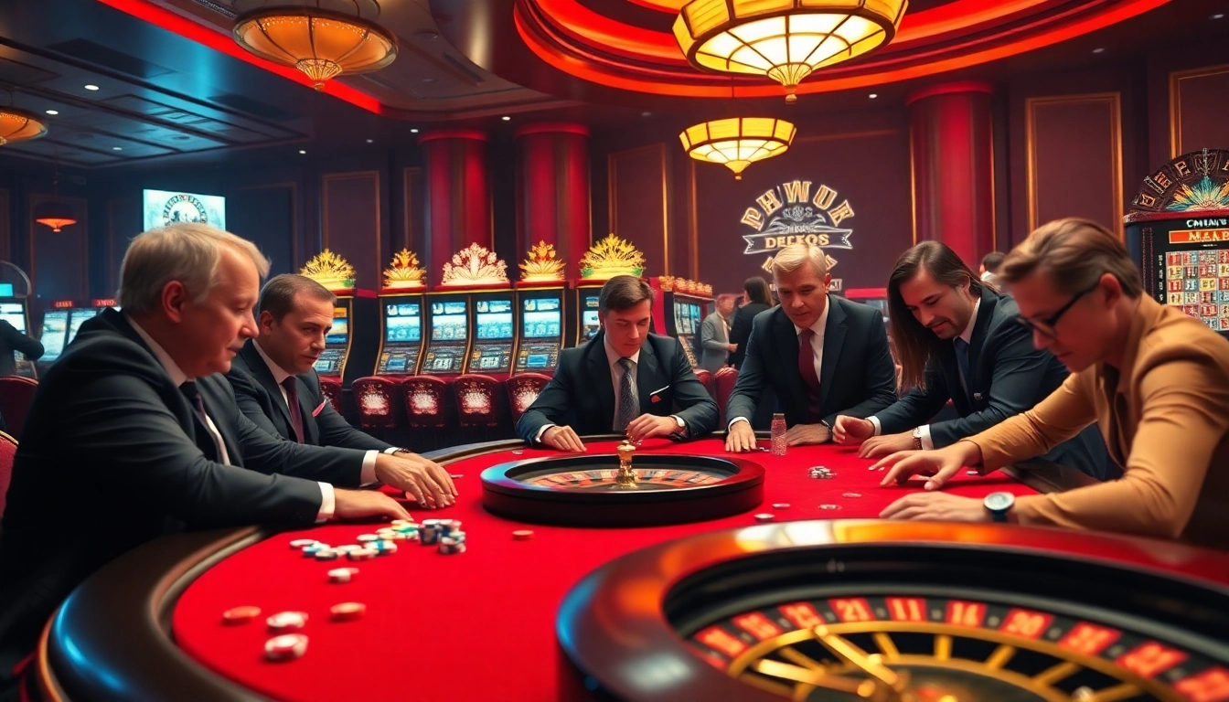 Players strategizing at a casino poker table while enjoying the thrill of mm88 gambling.