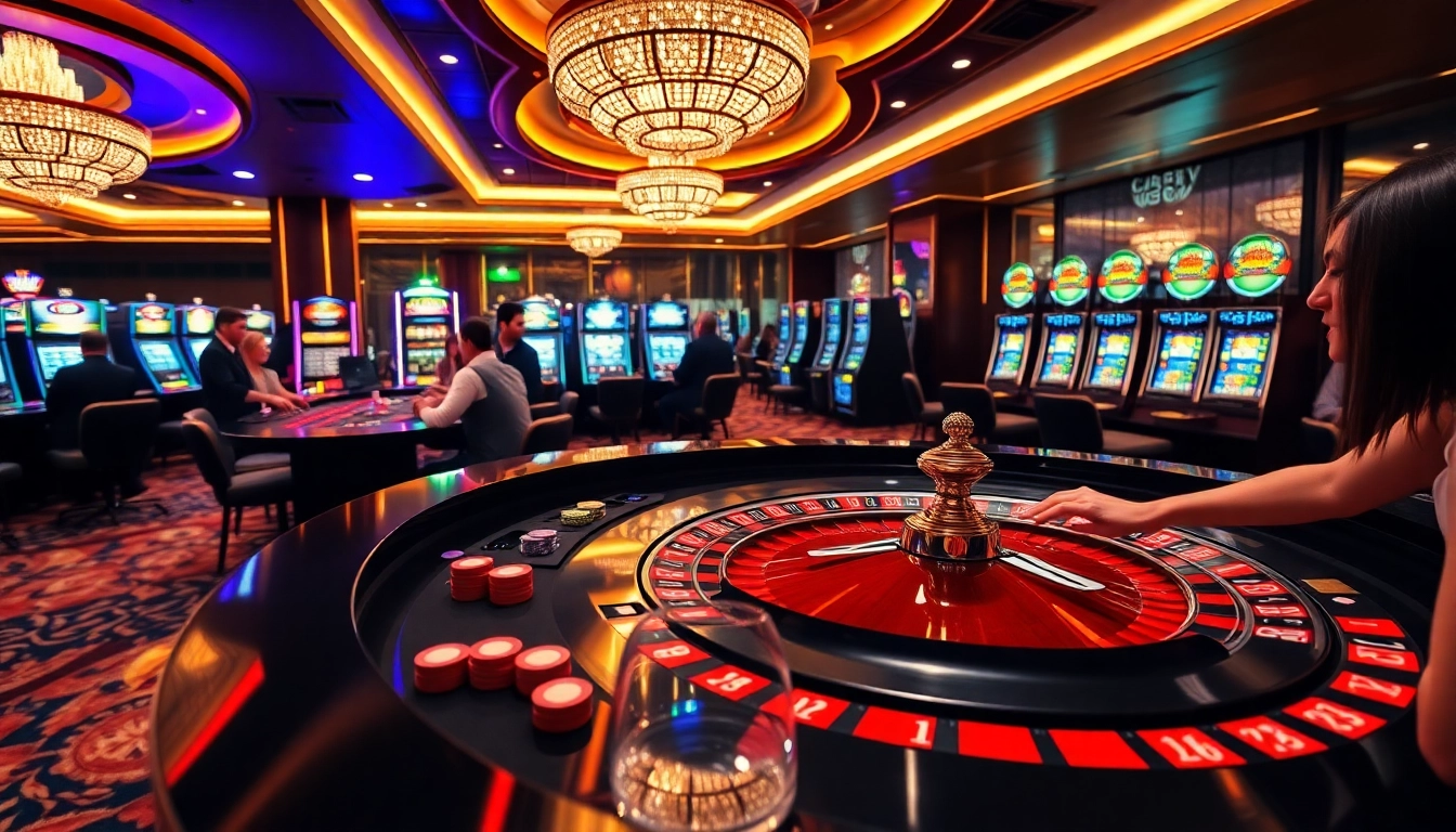 C168 branded roulette table with excited players and colorful casino elements, showcasing a vibrant gaming atmosphere.