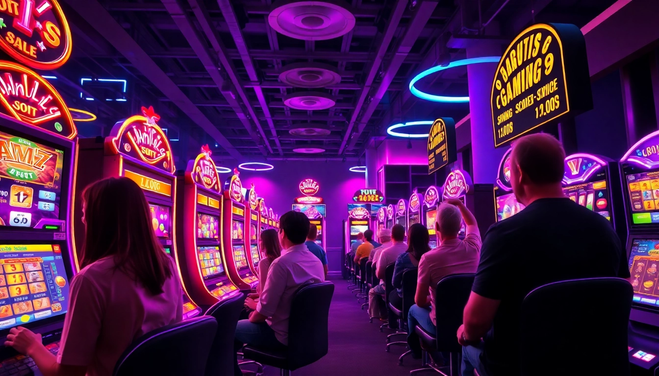 Exciting virtual slot gaming environment featuring doaslot machines and diverse players