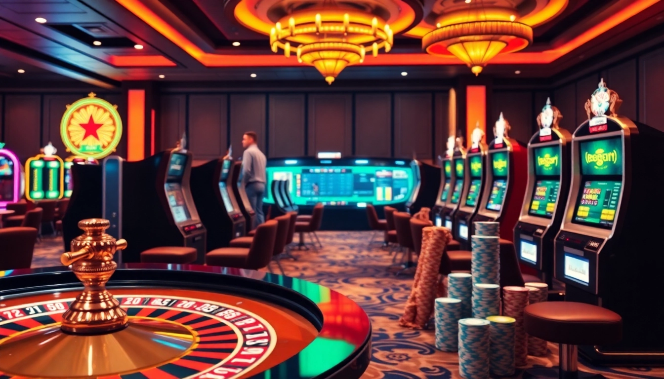 Players engaging with diverse new 88 gambling options in a luxurious casino setting.