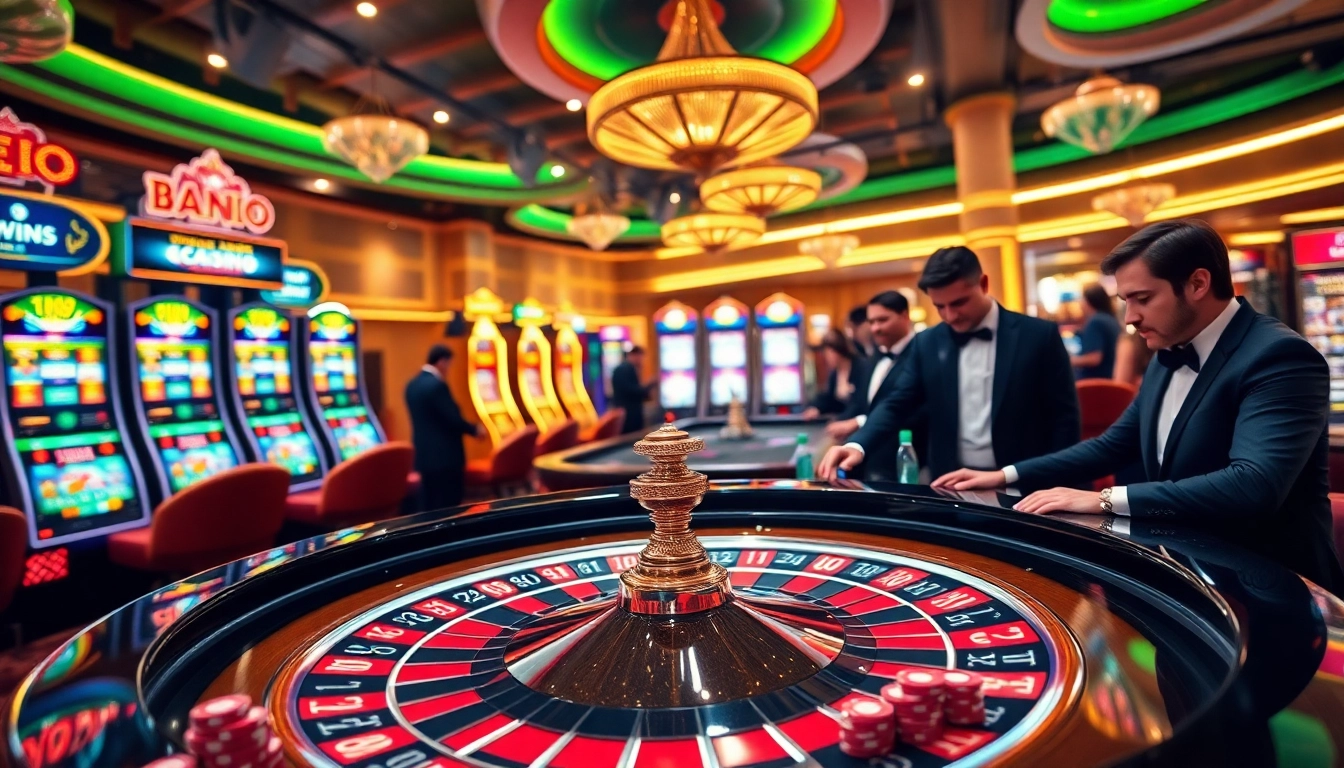 Experience the thrill of gambling with 링크모음 in a luxurious casino setting featuring roulette, chips, and lively players.