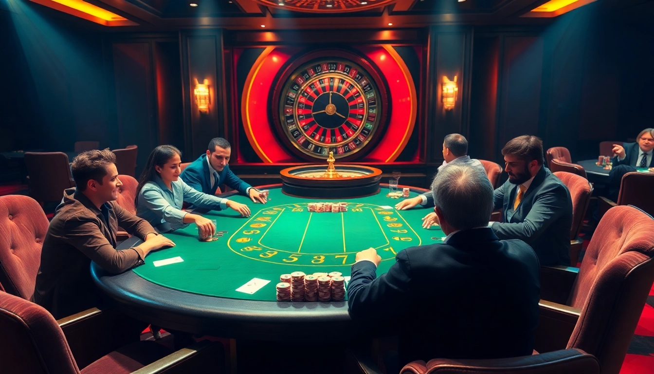 Play poker and win at 32win with vibrant chips, roulette, and an elegant casino ambience.