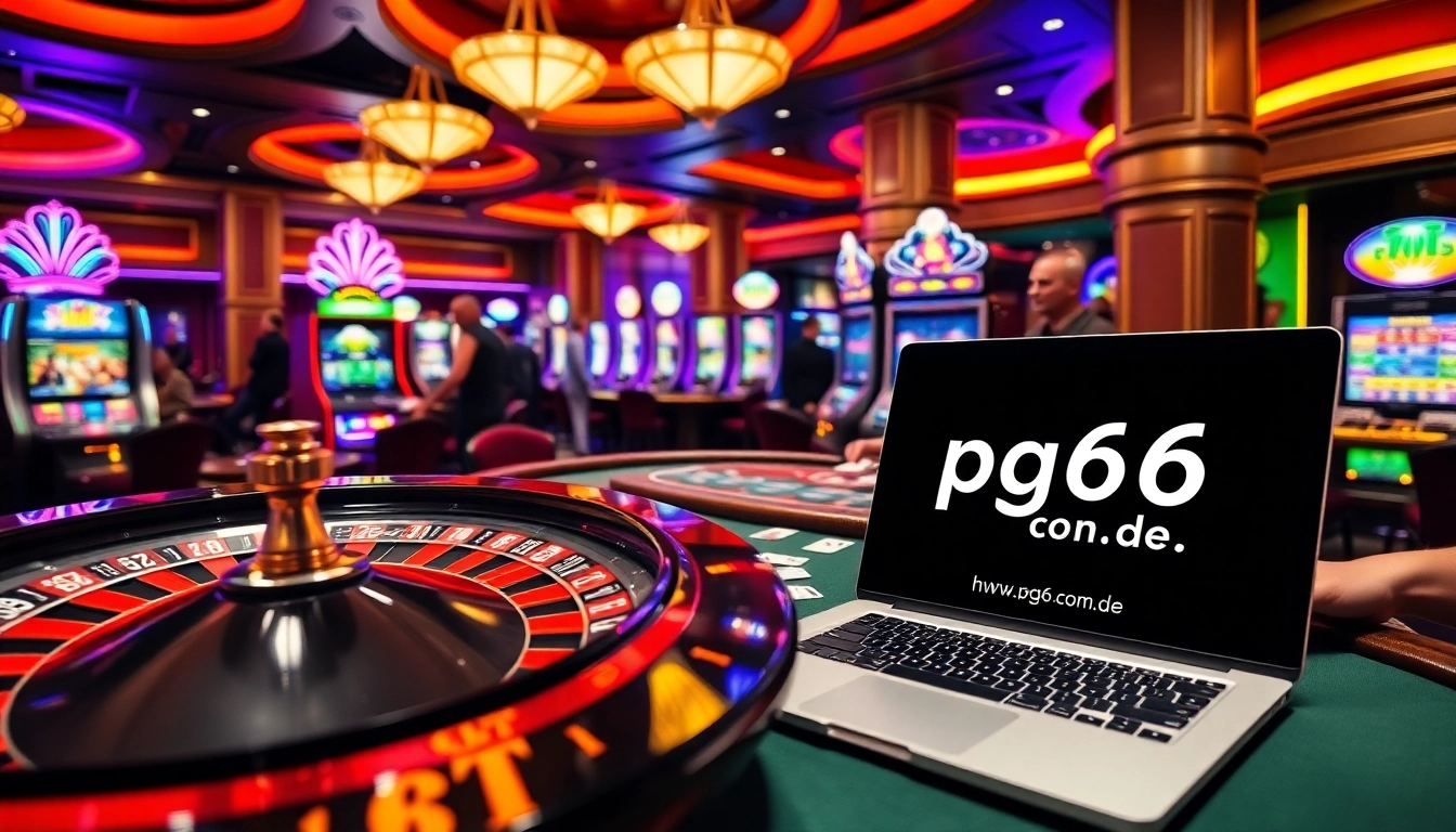 Experience the thrill of gaming at https://pg66.com.de/ with this vibrant casino scene.