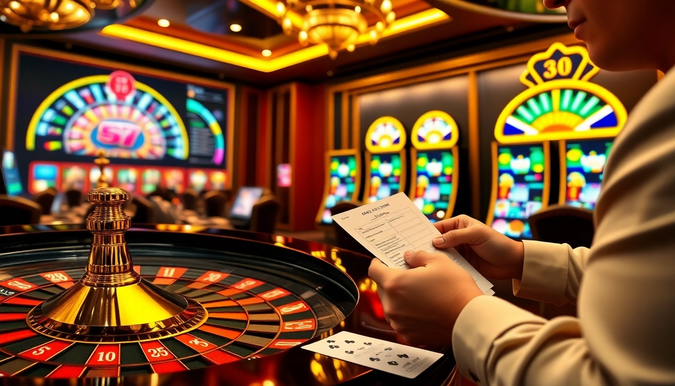 Engaging gaming scene on trang chủ Jun88 showcasing vibrant casino excitement with roulette, chips, and players.