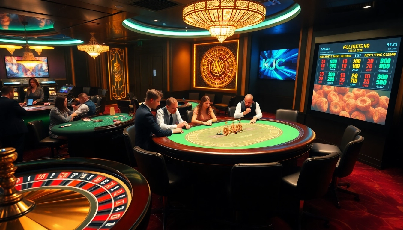 KJC gaming table experience with players strategizing high-stakes poker.