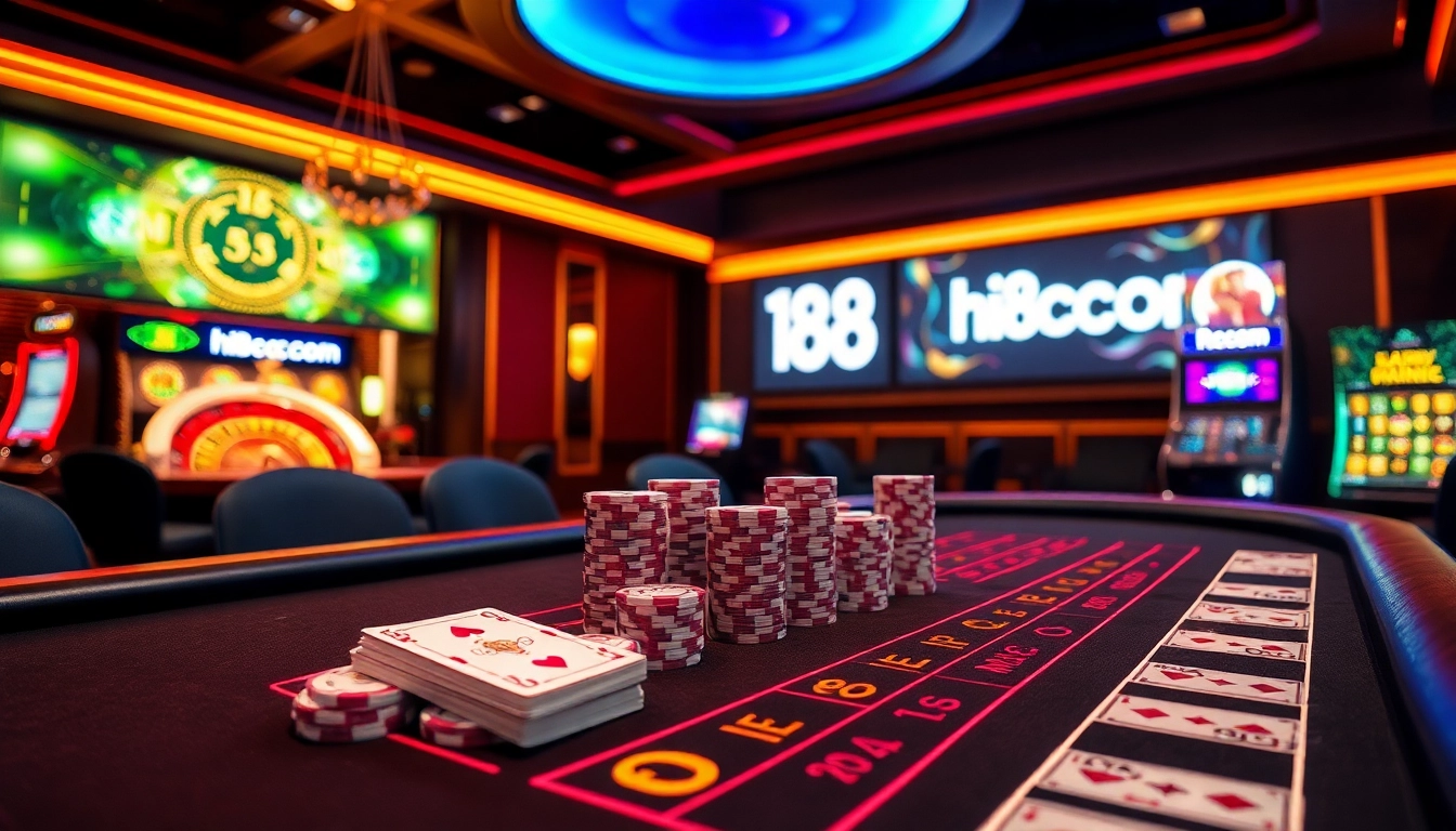 Experience the thrill of Baccarat at hi88com's vibrant online gaming table, featuring rich elements.