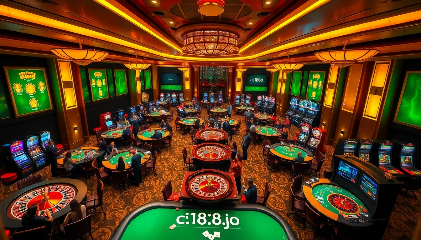 C168.io players celebrating wins at a luxurious casino with vibrant gaming activities.