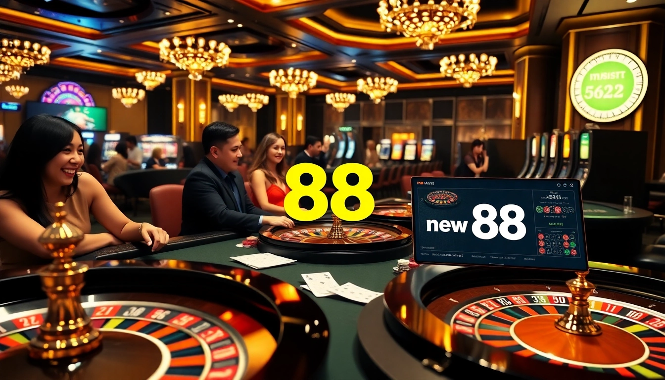 Engage with new 88's thrilling online casino experience, showcasing dynamic games and betting excitement.