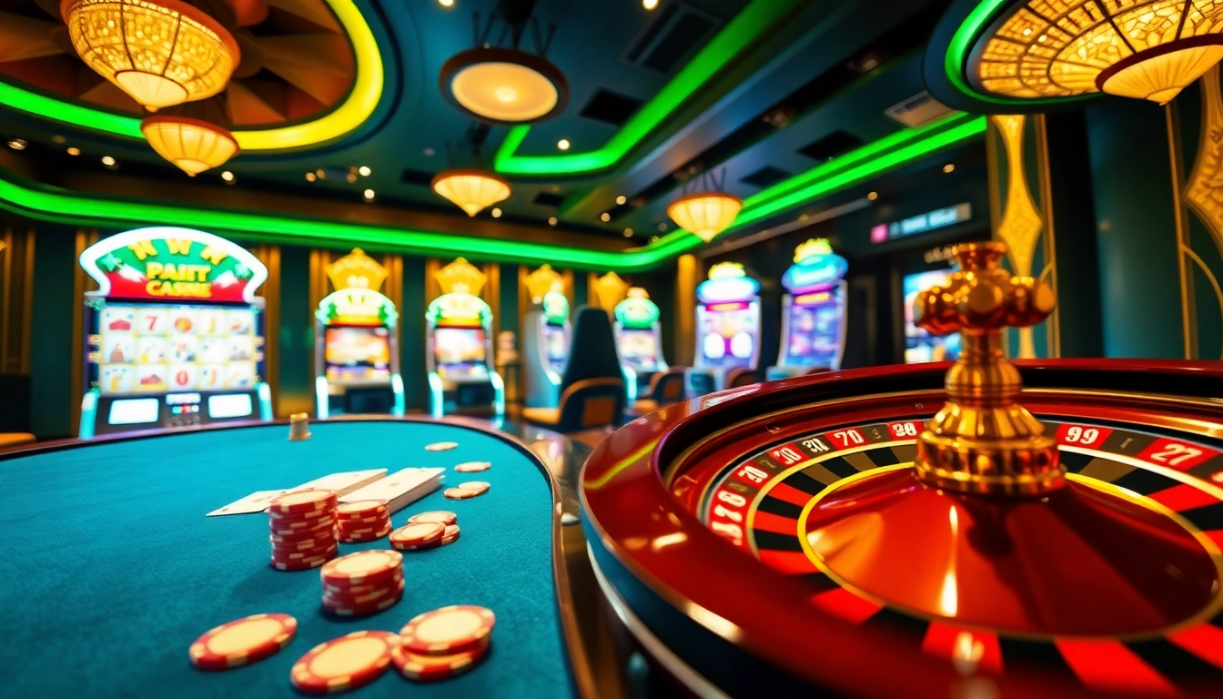 Experience the excitement of nhà cái Man88 with vibrant casino gaming elements in an immersive setting.