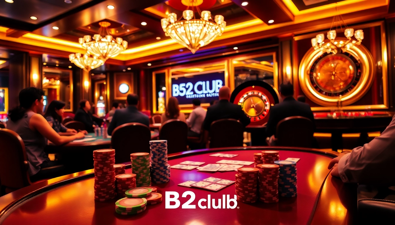 Play poker at B52club with vibrant chips and an exciting roulette wheel atmosphere.
