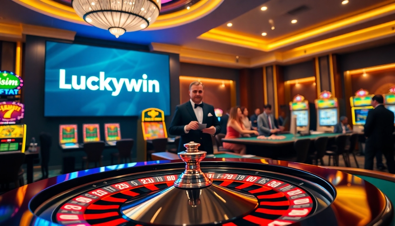 Experience thrilling gaming action in Luckywin's electrifying casino atmosphere.