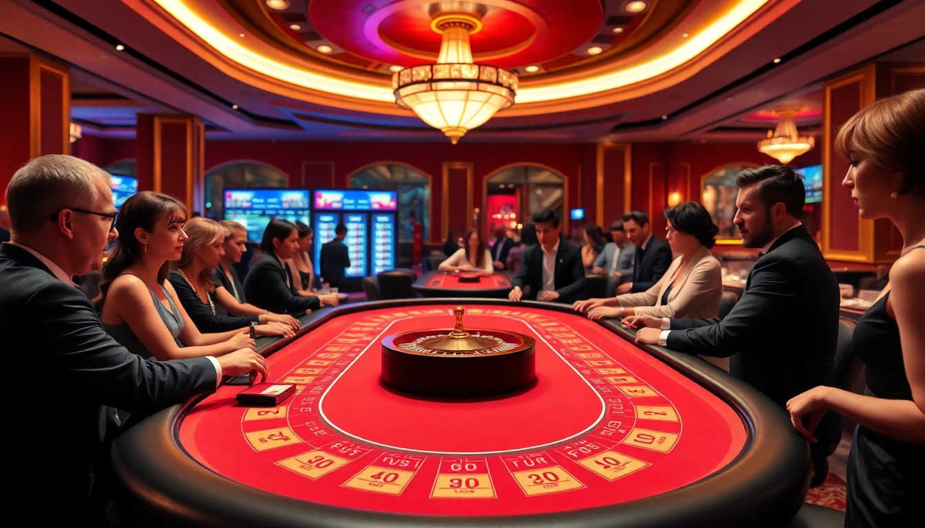 에볼루션 카지노의 생동감 넘치는 바닥에서 딜러와 플레이어가 상호작용하는 장면입니다.