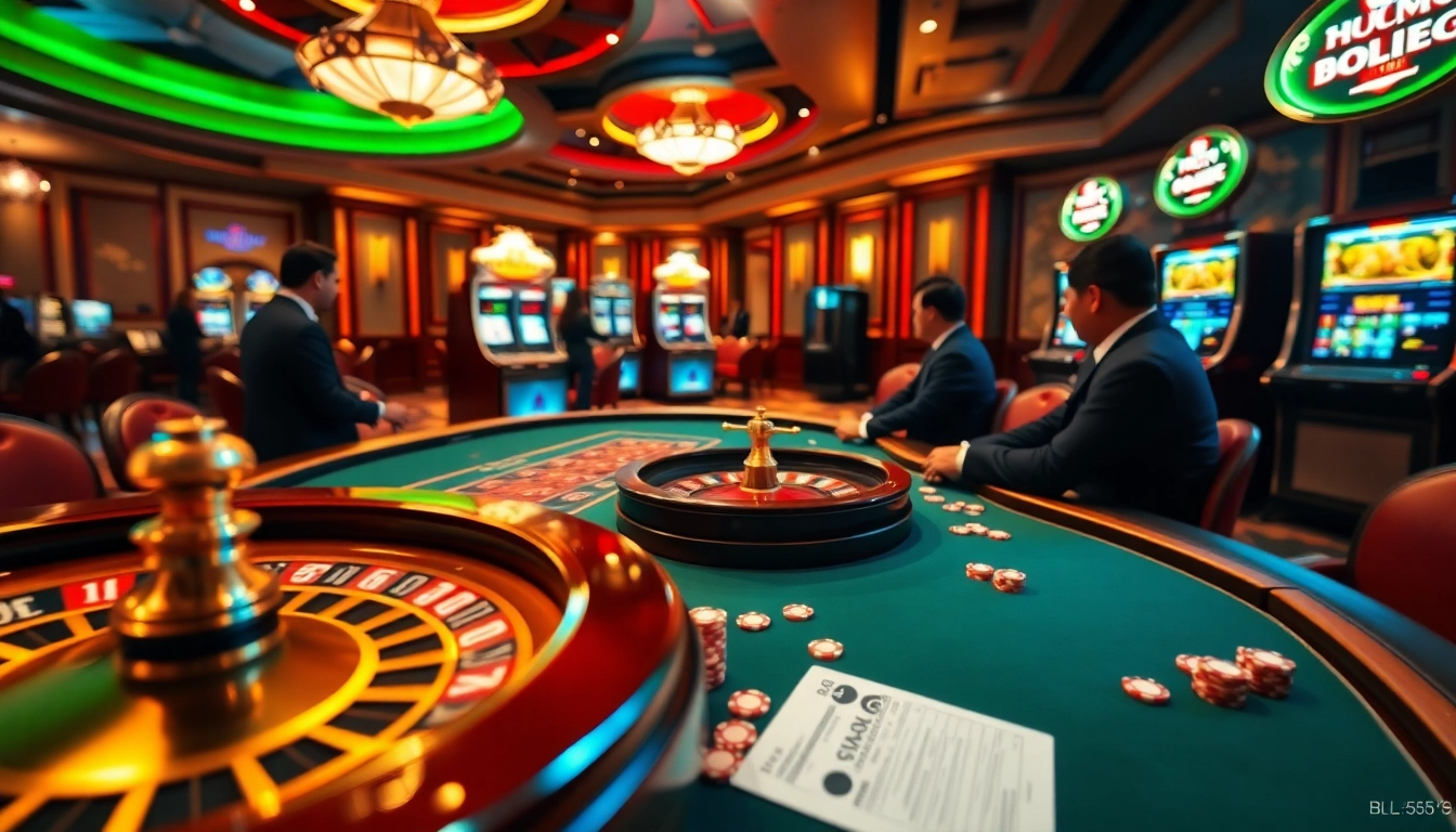 Experience the excitement at Nhà cái BL555 with vibrant casino tables showcasing thrilling games.
