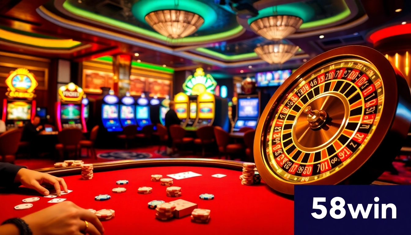 Experience excitement at 58win with poker games and vibrant casino tables.